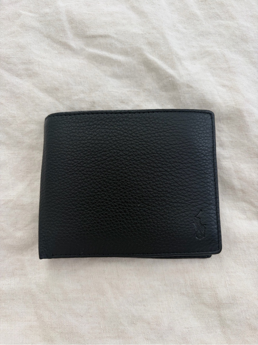 Ralph Lauren Black Pebbled Leather Wallet
